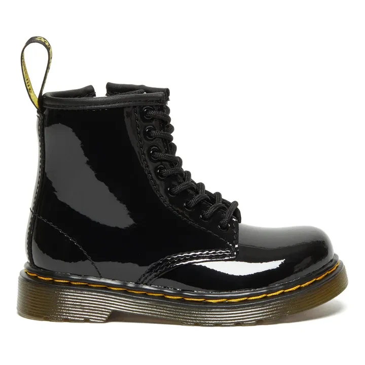 Dr Martens - Boots à Lacets 1460 Cuir Verni - Noir | Smallable
