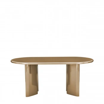 Glossi - Table à manger 6 personnes ovale en bois laqué