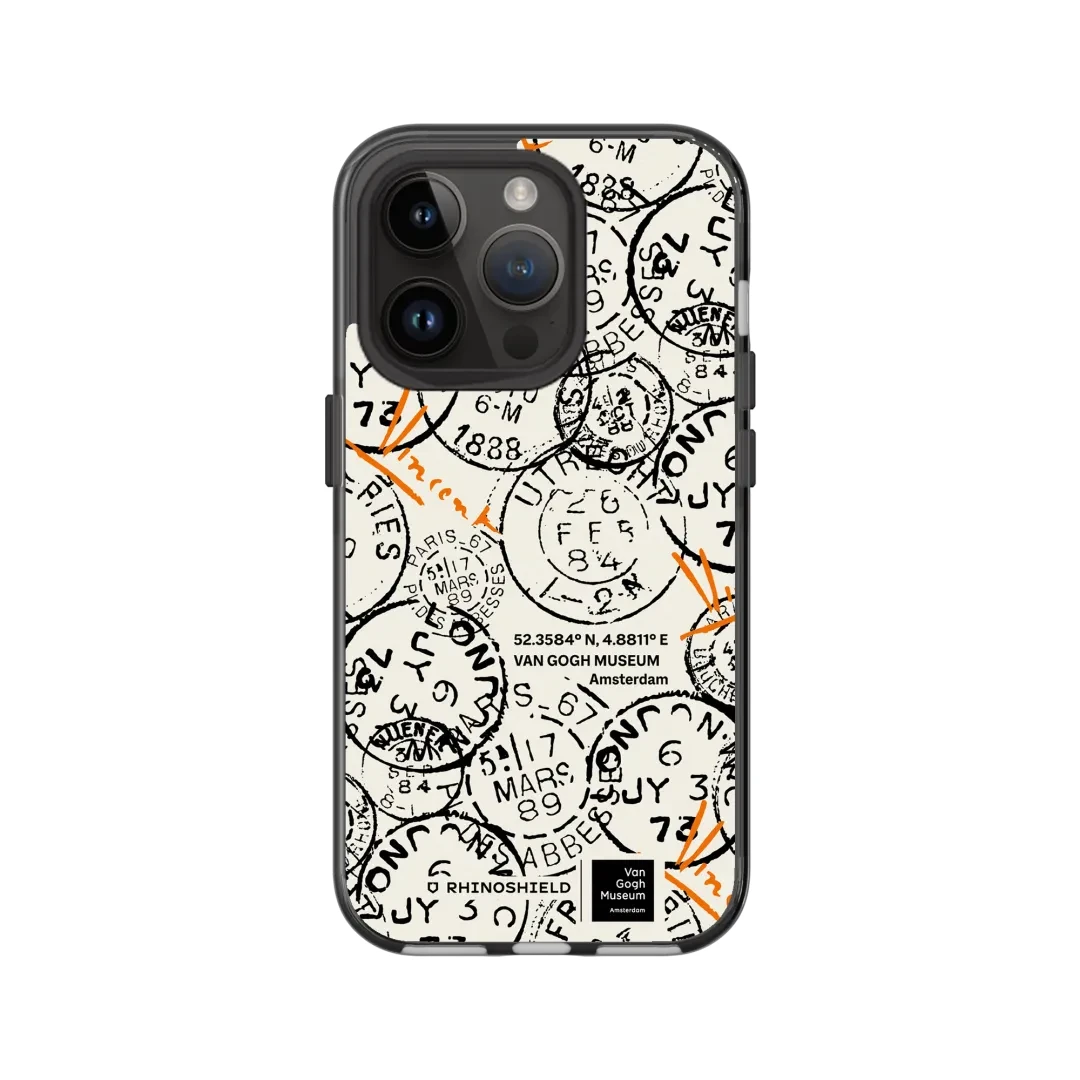 iPhone 14 Pro Clear (Compatible MagSafe) Noir Quartz - Van Gogh Museum / Timbres - Motif