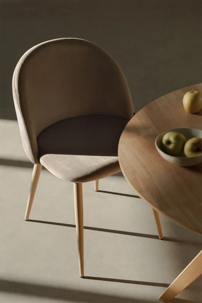 Chaise de salle à manger en velours Kana