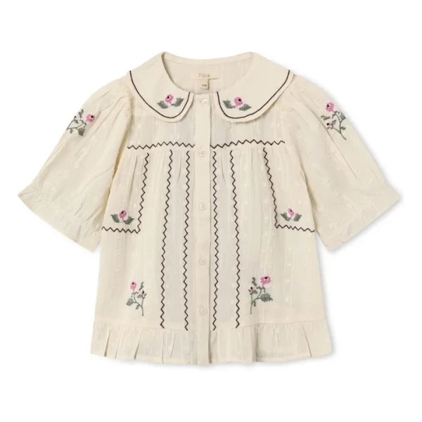 Blouse Dobby Fleurs | Ecru