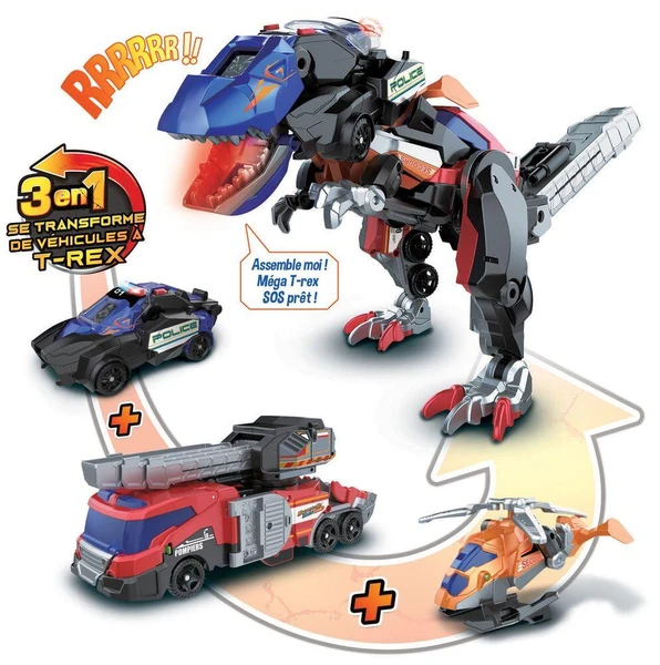 SWITCH ET GO COMBO - TRIO LE MEGA T-REX SOS 3 EN 1