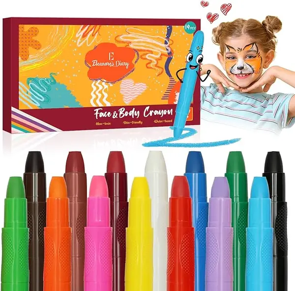 Eleanore - Kit de 14 crayons de peinture pour le visage et le corps - Lavable et à base d'eau - Sans danger et non toxique - Pour Pâques, cosplay, fête, carnaval, fête des enfants - Cadeau d'anniversaire pour enfants