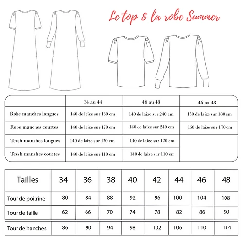 PATRON DE COUTURE TOP et ROBE SUMMER