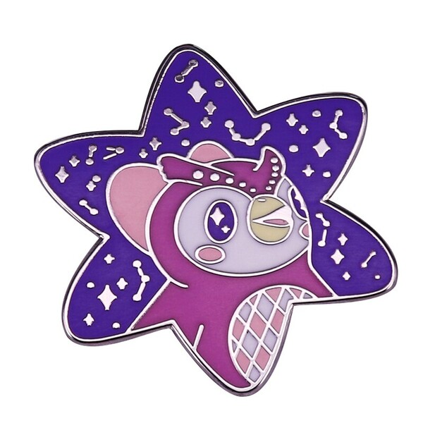Broche de nuit étoilée Animal Crossing Celeste, souhait sur une étoile de tournage et une très bonne soirée pour vous!