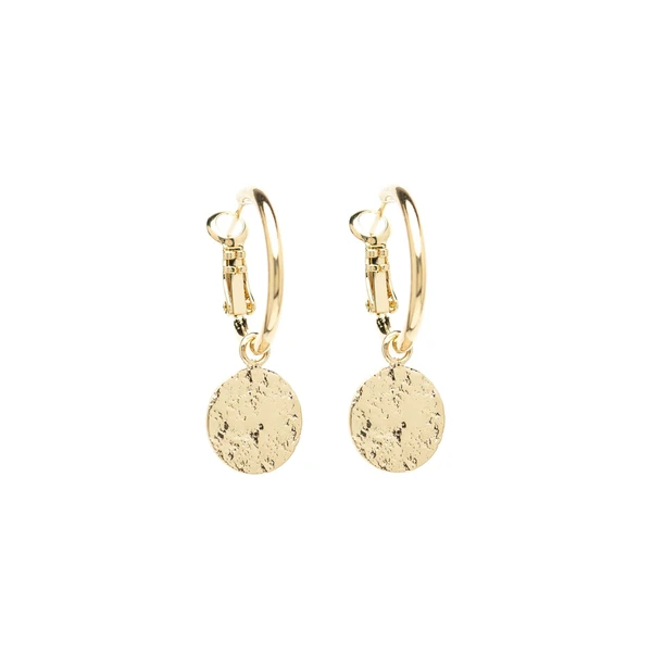 MINI BOUCLES D'OREILLES CRéOLES RONDS MARTELéS PLAQUé ARGENT OR MONSIEUR SIMONE - FEMME | Place des Tendances