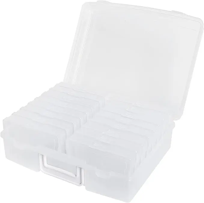 novelinks boite rangement photos 10x15 boite de rangement de photo boite photo rangement boite de rangement photo (Blanc)