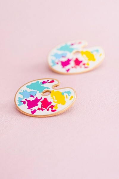 Palette de peinture Épingle en émail, Épingle à peinture arc-en-ciel, Épingle à revers d’artiste, Épingle à veste en denim, Épingle à sac à dos d’artiste, Épingle esthétique