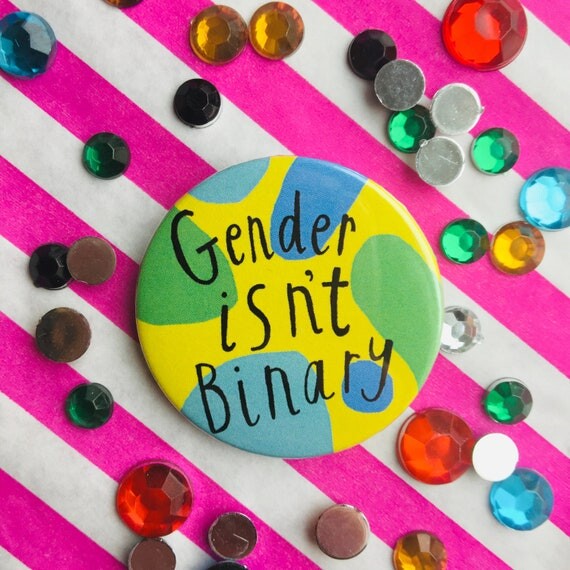 Le genre n’est pas binaire, insigne non binaire, pin non binaire, insigne fluide de genre, pin de LGBTQIA, cadeau non binaire, l’avenir est non binaire, ils les insignes