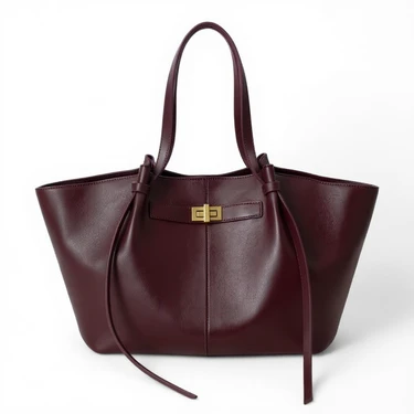 ARYS - Sac à Main de Cours en Cuir Élégant Grande Capacité Bordeaux