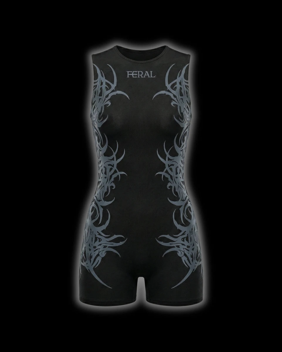 SIGILISM BACKLESS ROMPER ONE PIECE BLACK | FERAL