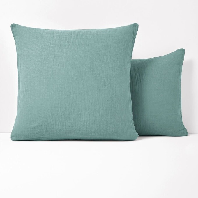 Taie d'oreiller unie en gaze de coton, Snow 