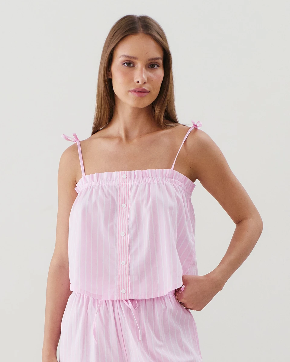 Top à rayures en coton