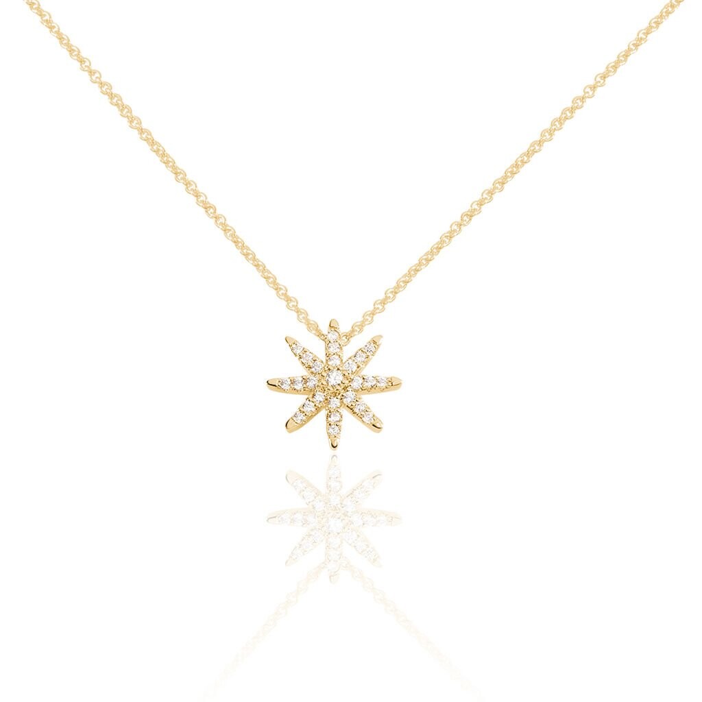 Collier Marcellina Plaque Or Jaune Oxyde De Zirconium