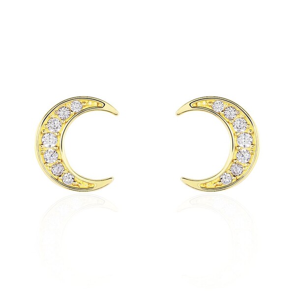 Boucles D'oreilles Pendantes Francoise-marie Lune Or Jaune Oxyde