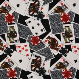 Tissu burlington cartes noir