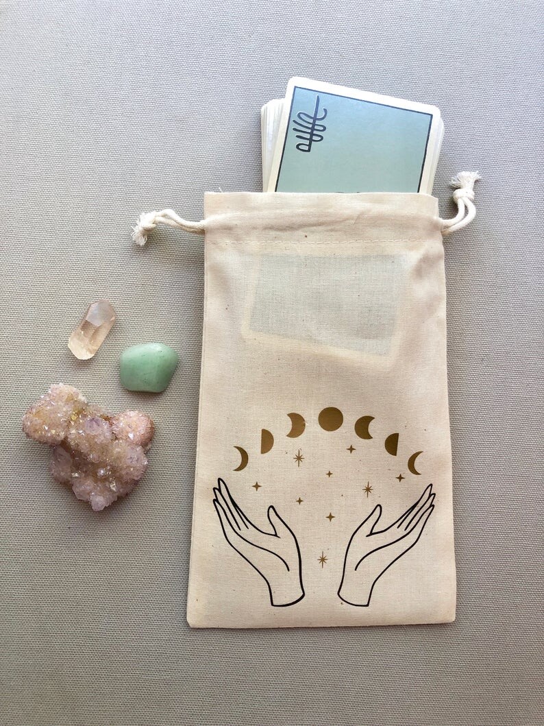 Moon Witch Tarot Cards Sac Drawstring Pouch