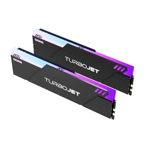 AGI UD858 TURBOJET RGB DDR5 32GB (2x16GB) DDR5 6000MHz CL30, 288-Pin UDIMM Mémoire RAM PC, Compatible AMD Expo Intel XMP
