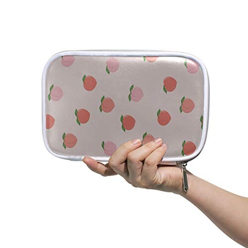 Teen Pencil Case Summer Pink Creative Fruit Peach Lady Toiletry Bag Big Capacity Pencil Case Multifunctional Cosmetic Bags Women For Men Women