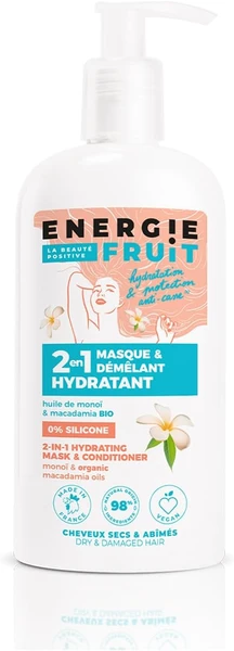 ENERGIE FRUIT | Masque + Après Shampoing | Monoï & Huile de Macadamia BIO | Cheveux Secs Abimés | Vegan | 300ml