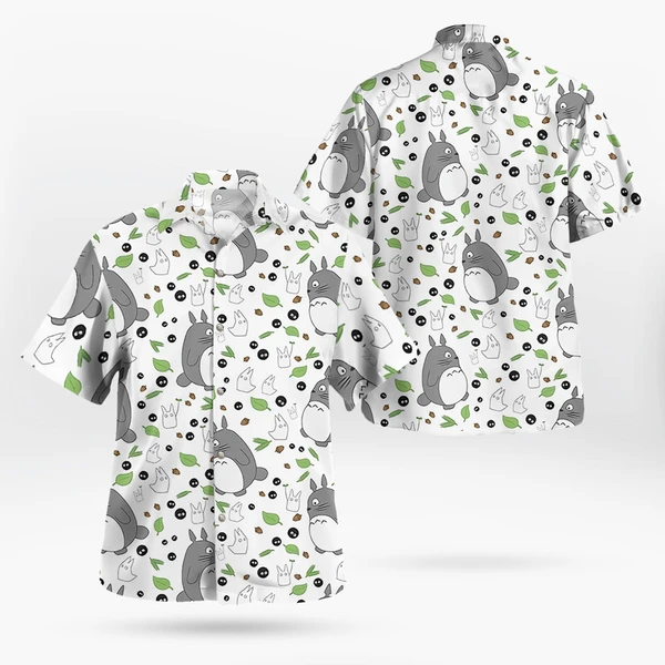 Ghibli Soot Sprites Button Up Hawaiian Shirts
