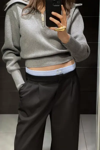 PANTALON AVEC TAILLE DOUBLE BIMATIÈRE