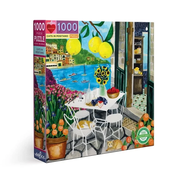 Puzzle Cats in Positano - Eeboo - 1000 pièces - Italie - Trevell