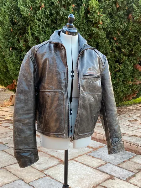 Giubbotto in Pelle Marrone / leather jacket brown / veste cuir marron Vintage 90's