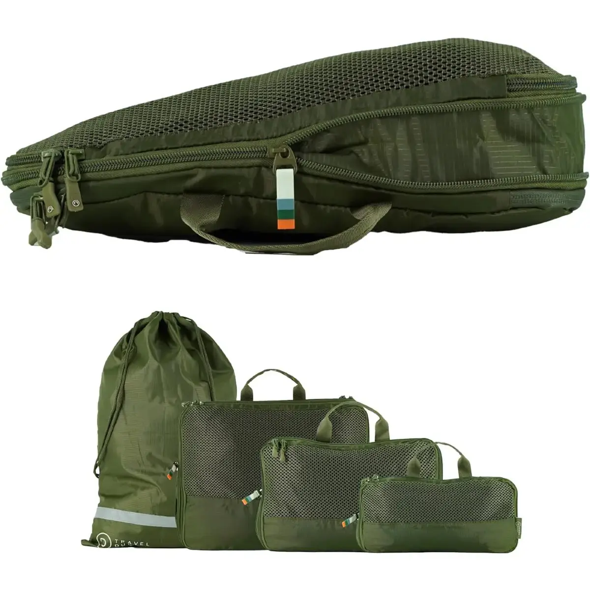 Housses de rangement et compression - set de 4 (Vert Foret)
