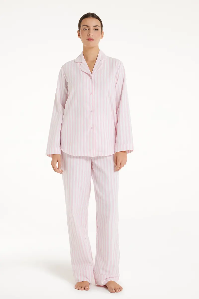Pyjama Long Ouvert en Flanelle - Tezenis