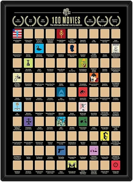 Hztyyier Scratch Movie Poster List Affiches de 100 Films Classiques Liste de Souhaits Activités pour Les Amoureux et Les Amis