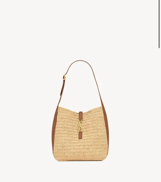 le 5 a 7 small souple en raphia et cuir