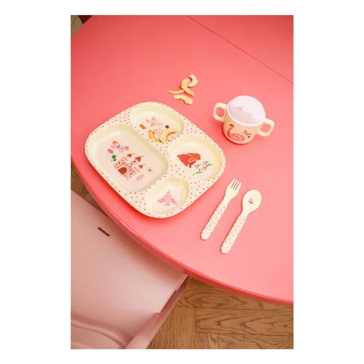 Assiette compartimentée en mélamine Conte de Fées | Rose