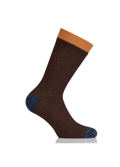 Chaussettes maillées en coton mélangé | Marron