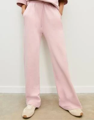 Stradivarius - Pantalon de jogging droit - Rose bonbon délavé
