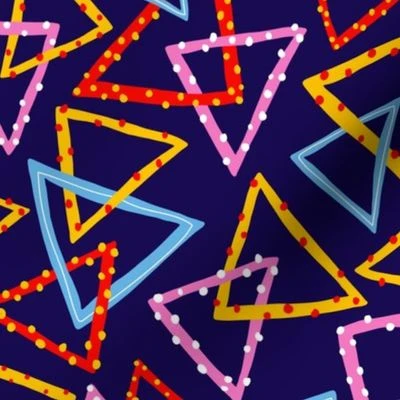 Dotty Triangles - Dark Fabric | Spoonflower