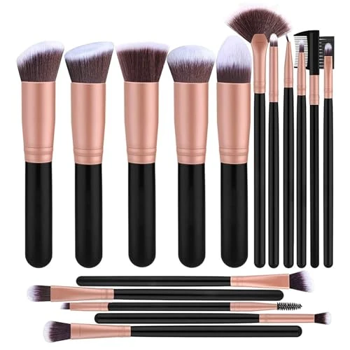 BESTOPE PRO Pinceaux Maquillages Or Rose, Kit Pinceaux Maquillages Professionnel 16pcs, Lot De Pinceaux Maquillage Avec Pinceaux Maquillages Yeuxp