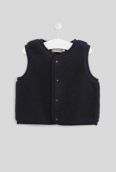 Gilet sans manches uni en sherpa