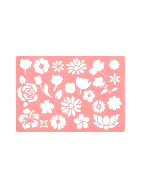 Pochoir à fleurs | 26,5 x 18,5 cm. | Coral