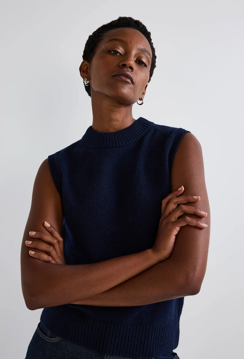 Pull sans manches en laine