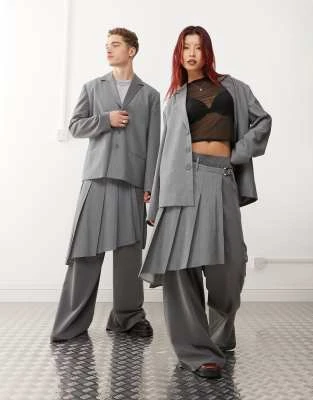 Reclaimed Vintage - Pantalon unisexe avec superposition jupe contrastante