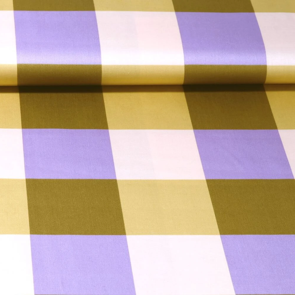 Coton - Satin Nerida Hansen Grands carreaux Vert olive