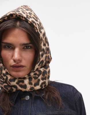 Foulard matelassé en nylon - Imprimé léopard