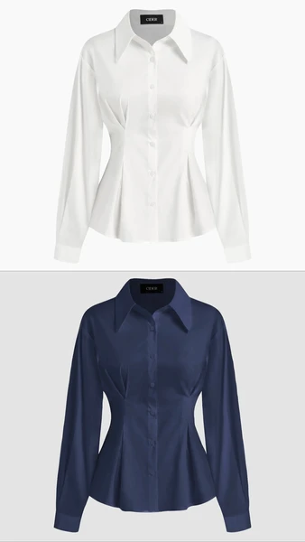 — cider, cotton shirt (white/navy blue 34)