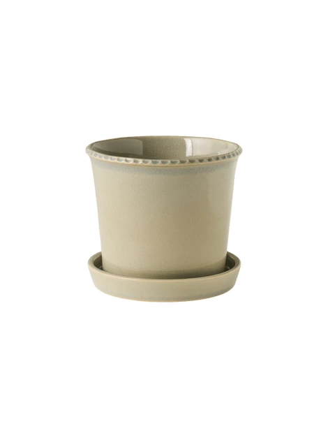 Pot de fleurs avec soucoupe | Céramique. Ø14,5 cm. | Misty Blue
