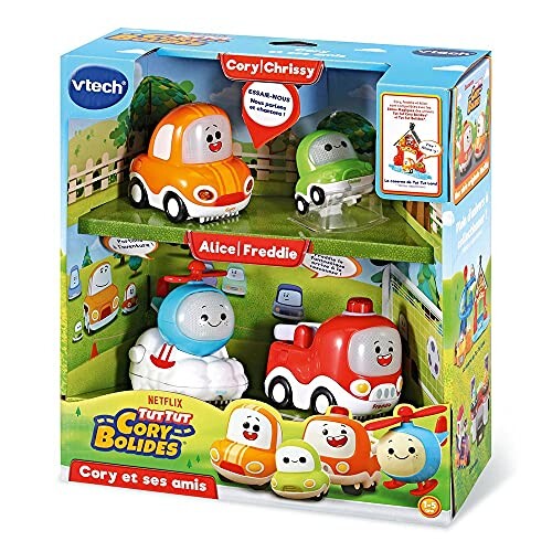 VTech - Tut Tut Cory Bolides - Pack 4 Véhicules, Jouet Voiture Interactif - 1/5 Ans - Version FR