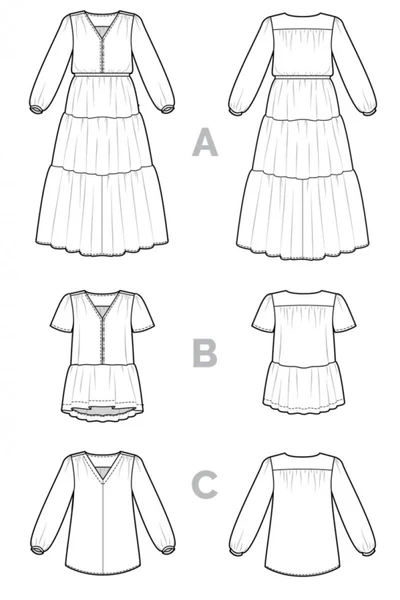 Closet Core Patterns Paper Sewing Pattern Nicks Dress & Blouse | Minerva