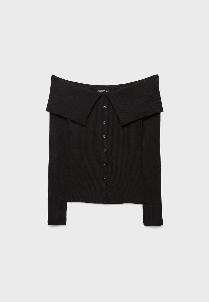 Top avec boutons à épaules nues