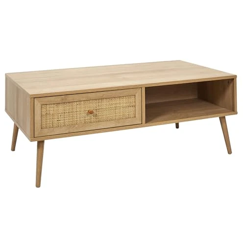 Table Basse Opium Asiatique MAHA 50 - 50x50x35 Cm, Bois Massif Acajou Recyclé, Finition Miel - Table D'appoint Style Vintage, Fait Main