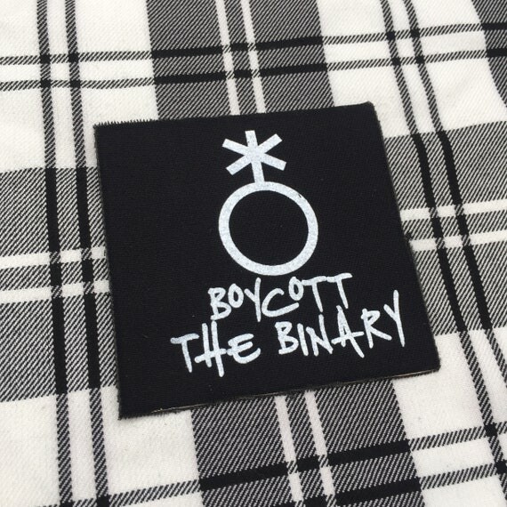 Boycottez le | binaire | Punk Patch | de gilet punk Veste de combat | | Punk Patches Veste Punk (9x9cm)